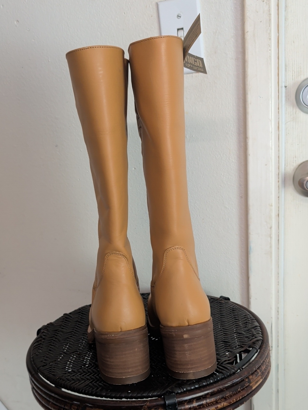 DINGO VAGABOND LEATHER TAN WOMEN'S WESTERN PLANTAIN BOOTS Size 7.5 NWT - Picture 7 of 12